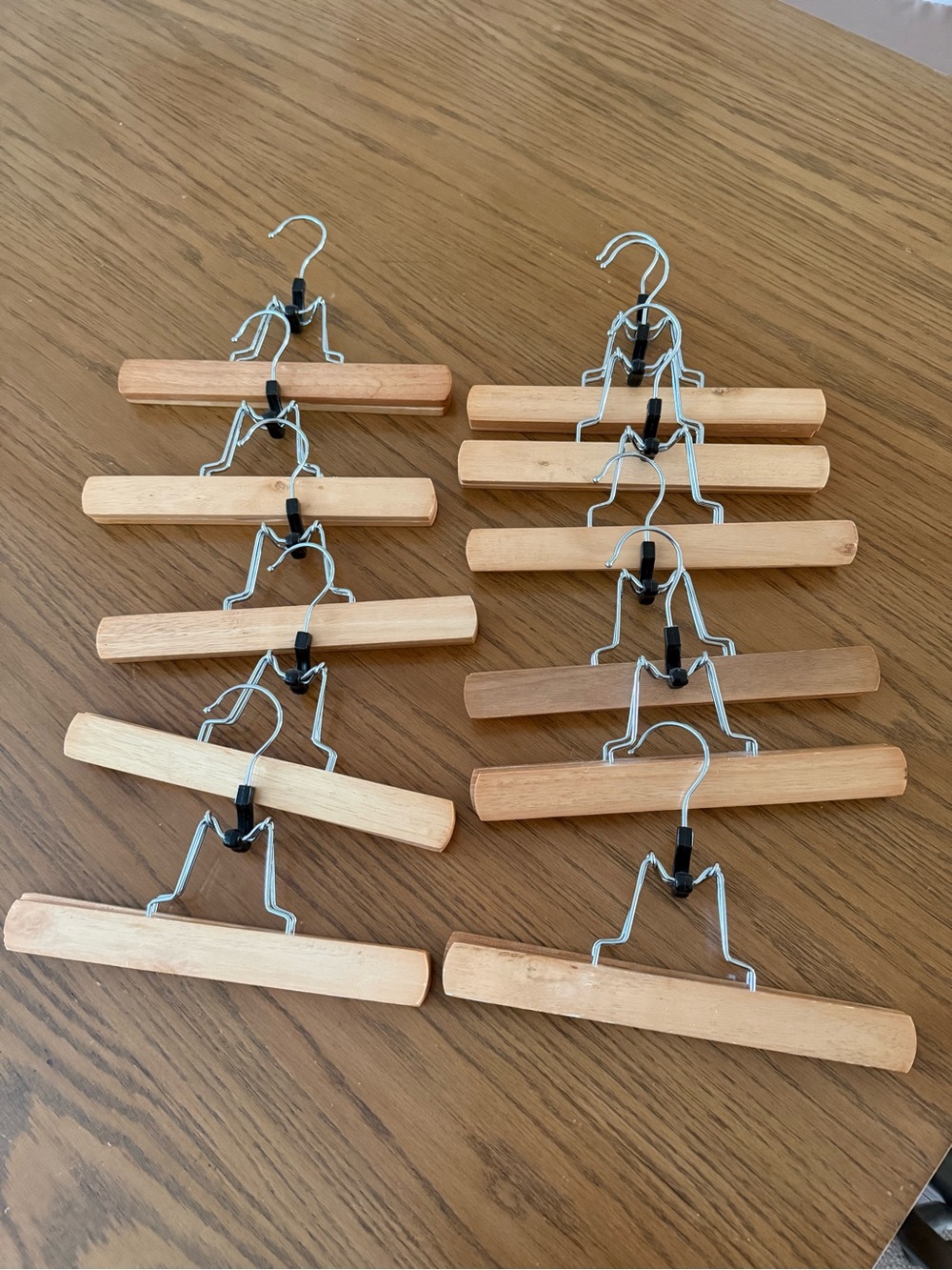 Wooden Skirt Pants Trouser Hangers Bundle Lot Set of 11